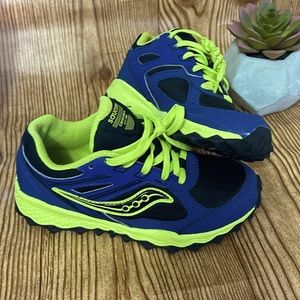 Green and blue tennis shoes, size 13 boys